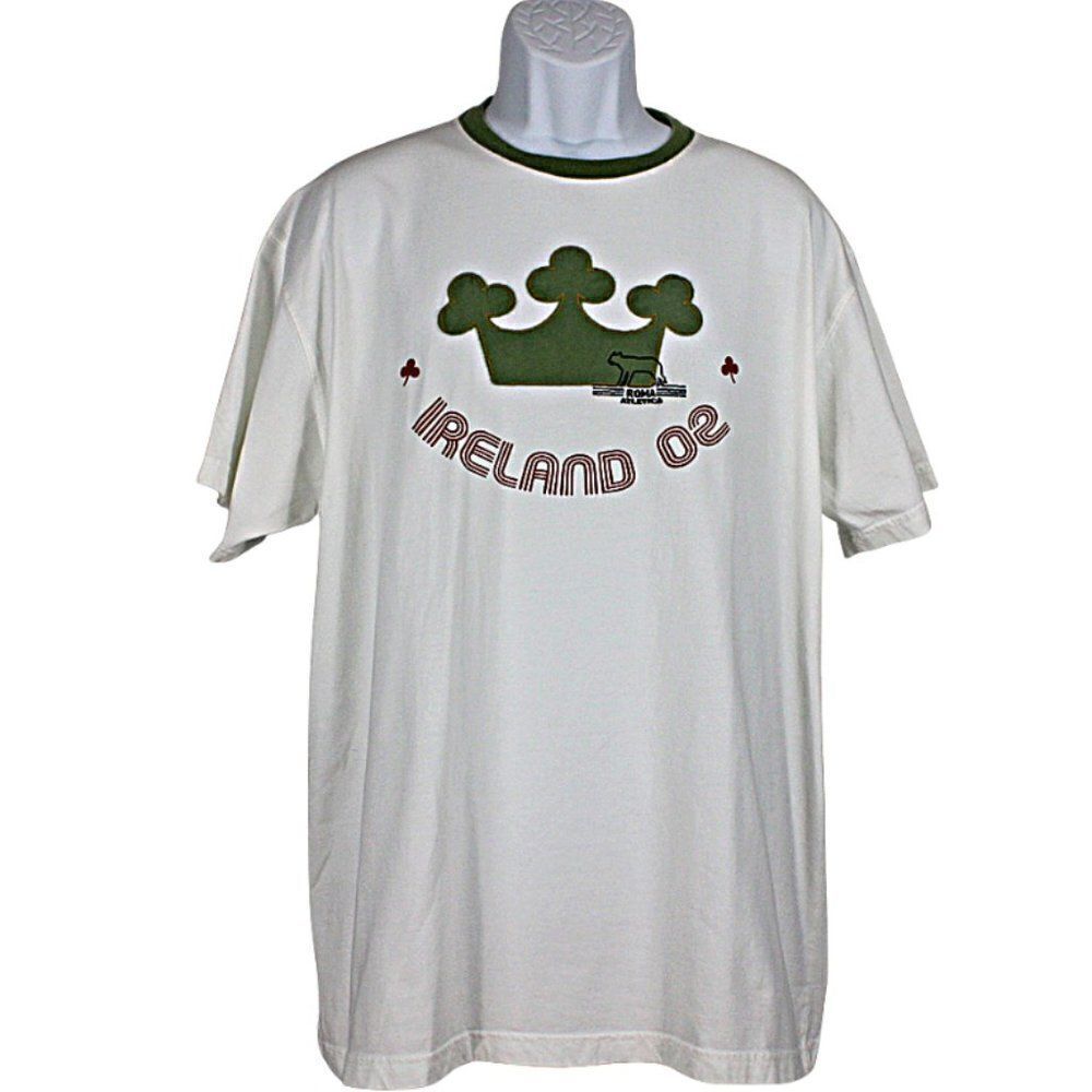 Vintage 02' Ireland T-Shirt Roma Atletica Raused Appliqued Crown  Size XXL